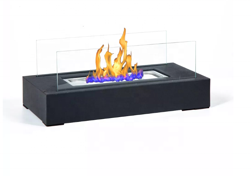 Rectangular Tabletop Fire Bowl Pot Portable Tabletop Fireplace Clean Burning Bio Ethanol Ventless Fireplace