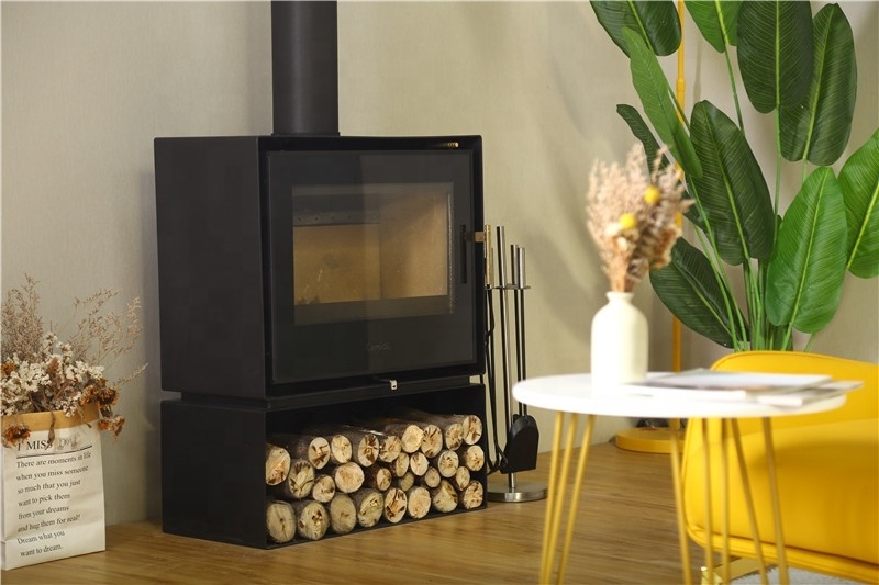 Camiol Freestanding Wood-burning Stove Indoor Sheet Metal Fire Heater Wood Fireplace Burner