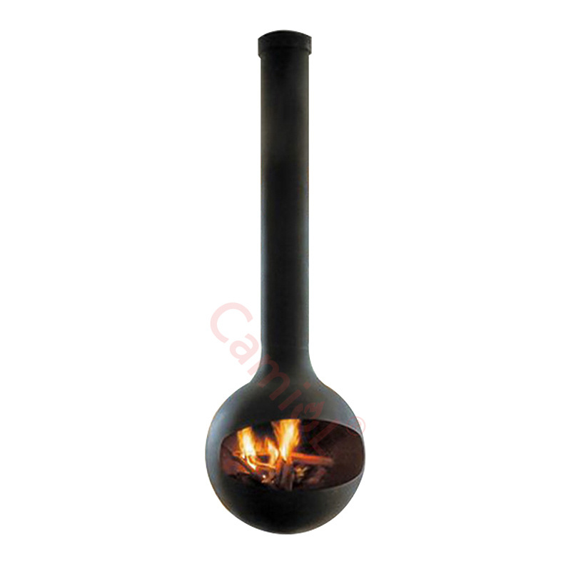 Chinese Manufacturers Hanging Indoor Heaters Ceiling Mounted Round Wood Burning Suspended Fireplace