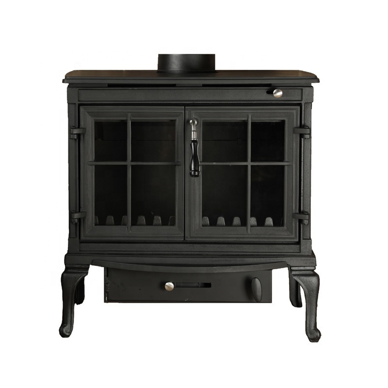 2022 Custom Wholesale Double Door Cast Iron Stove Indoor Wood Heaters Wood Fireplace Stove