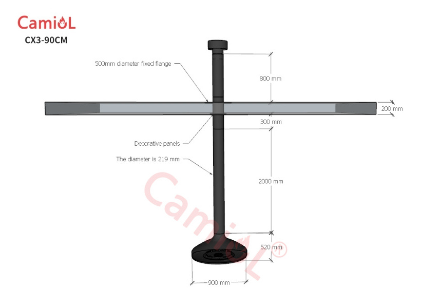 Chinese Manufacturers Hanging Indoor Heaters Ceiling Mounted Round Wood Burning Suspended Fireplace