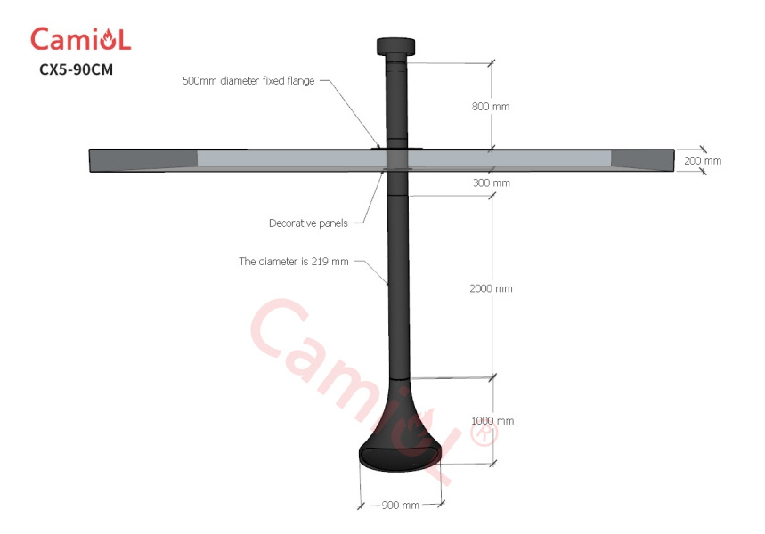 Chinese Manufacturers Hanging Indoor Heaters Ceiling Mounted Round Wood Burning Suspended Fireplace