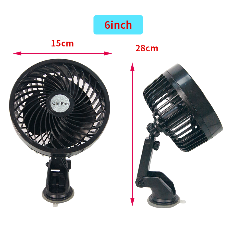 6 inch Car interior accessories Hot Sale Portable Electric Plug In 12v Car Fan