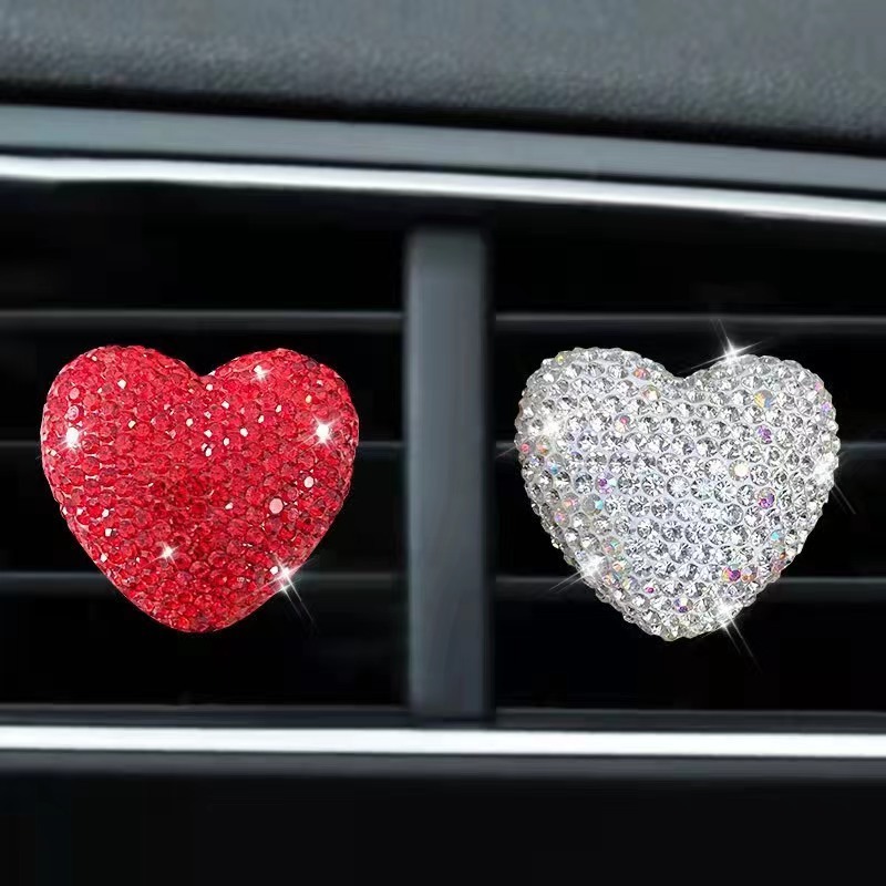 AC-3381 Hot Sale Cute Bling Crystal Car Air Freshener Diffuser Clip Perfume for Interior car accessories