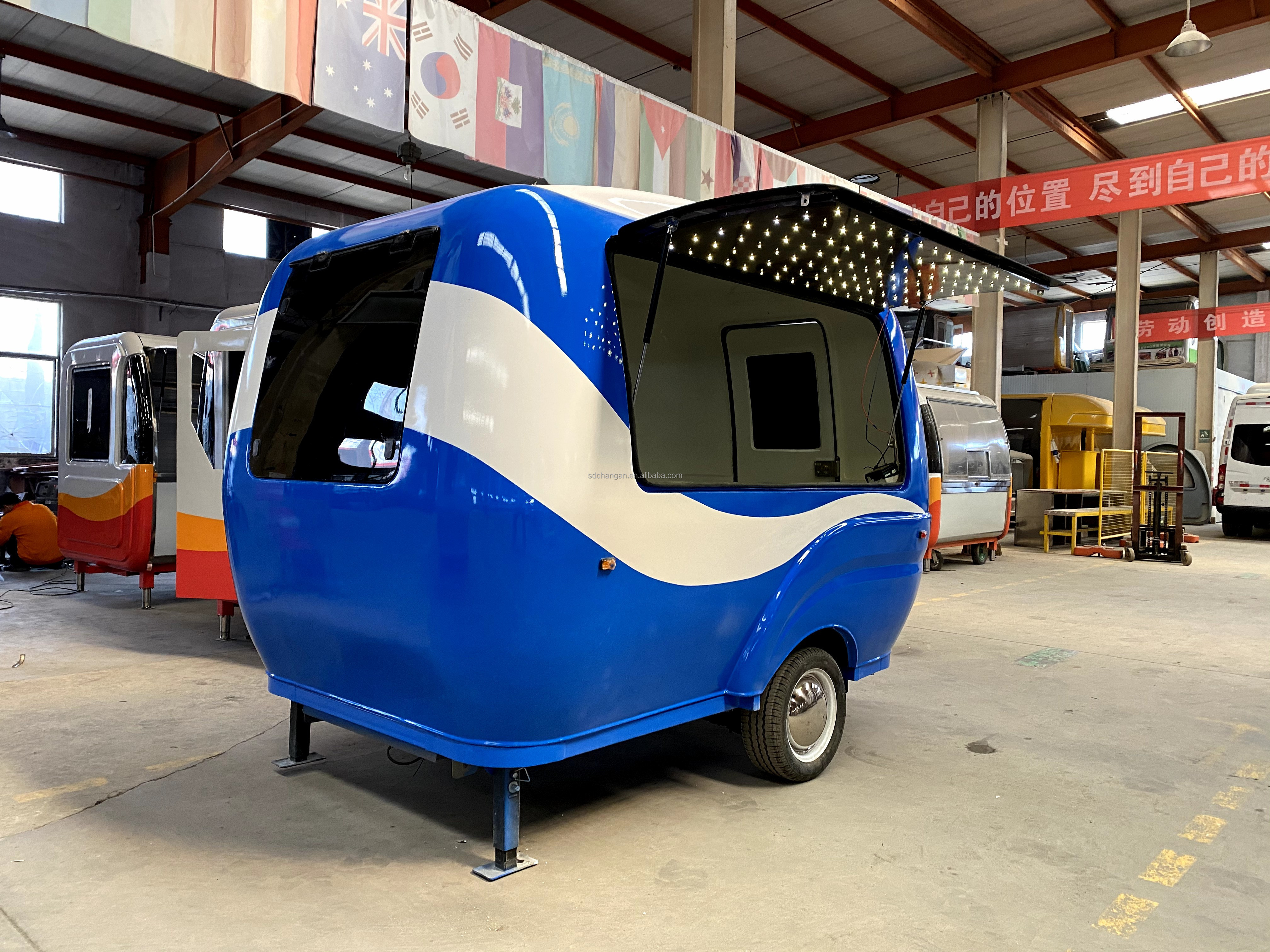 Ante fiberglass food truck camping mobile kitchen restaurant car fast food caravan car drink concession pizza food trailer