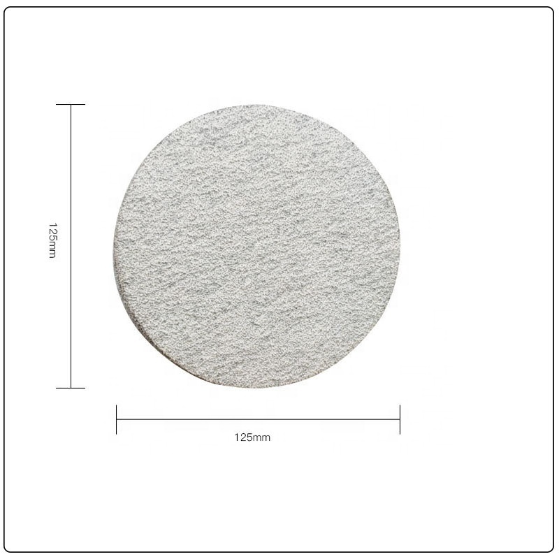 Self adhesive sandpaper for polishing automobile polished wood and metal 125mm sandpaper disc white sandpaper