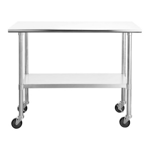 Stainless Steel Work Table With Wheels Commercial Customizable Kitchen Work Table Low Price