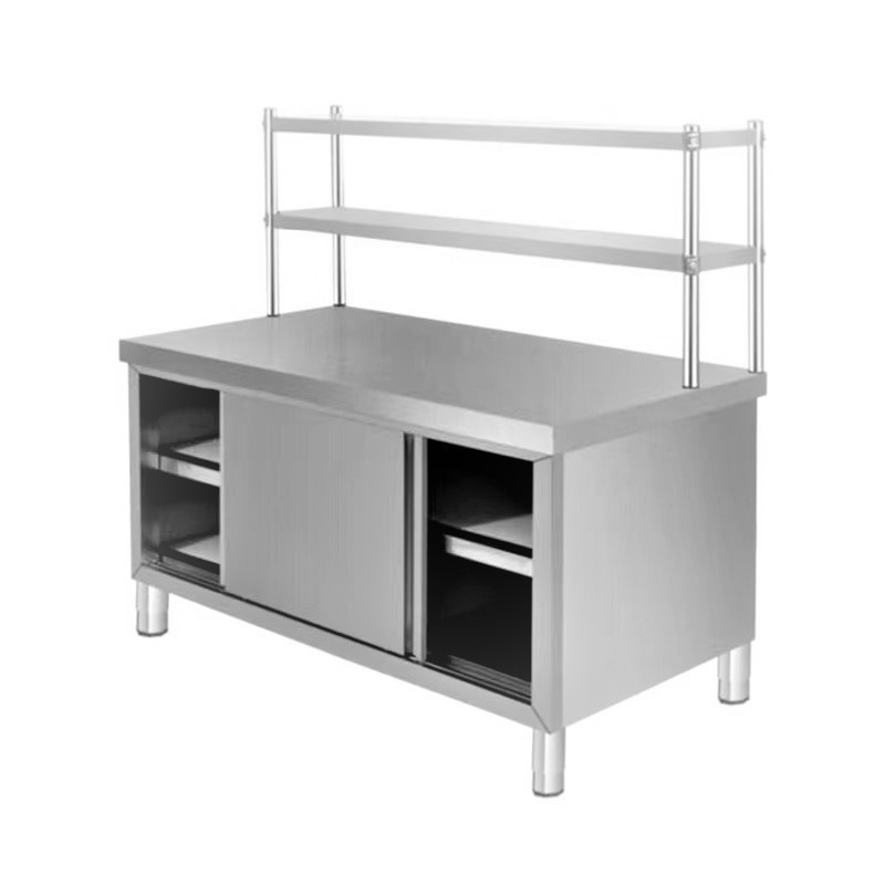 Most Popular Stainless Steel Table Cabinet With Drawers Sliding Door Stainless Steel Table Cabinet