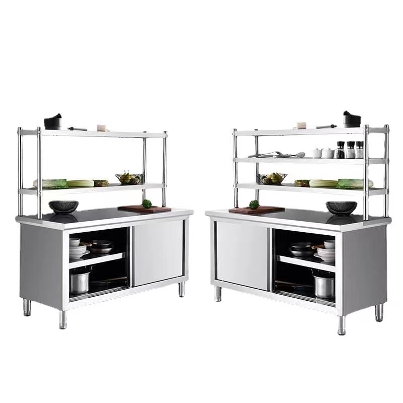 Most Popular Stainless Steel Table Cabinet With Drawers Sliding Door Stainless Steel Table Cabinet