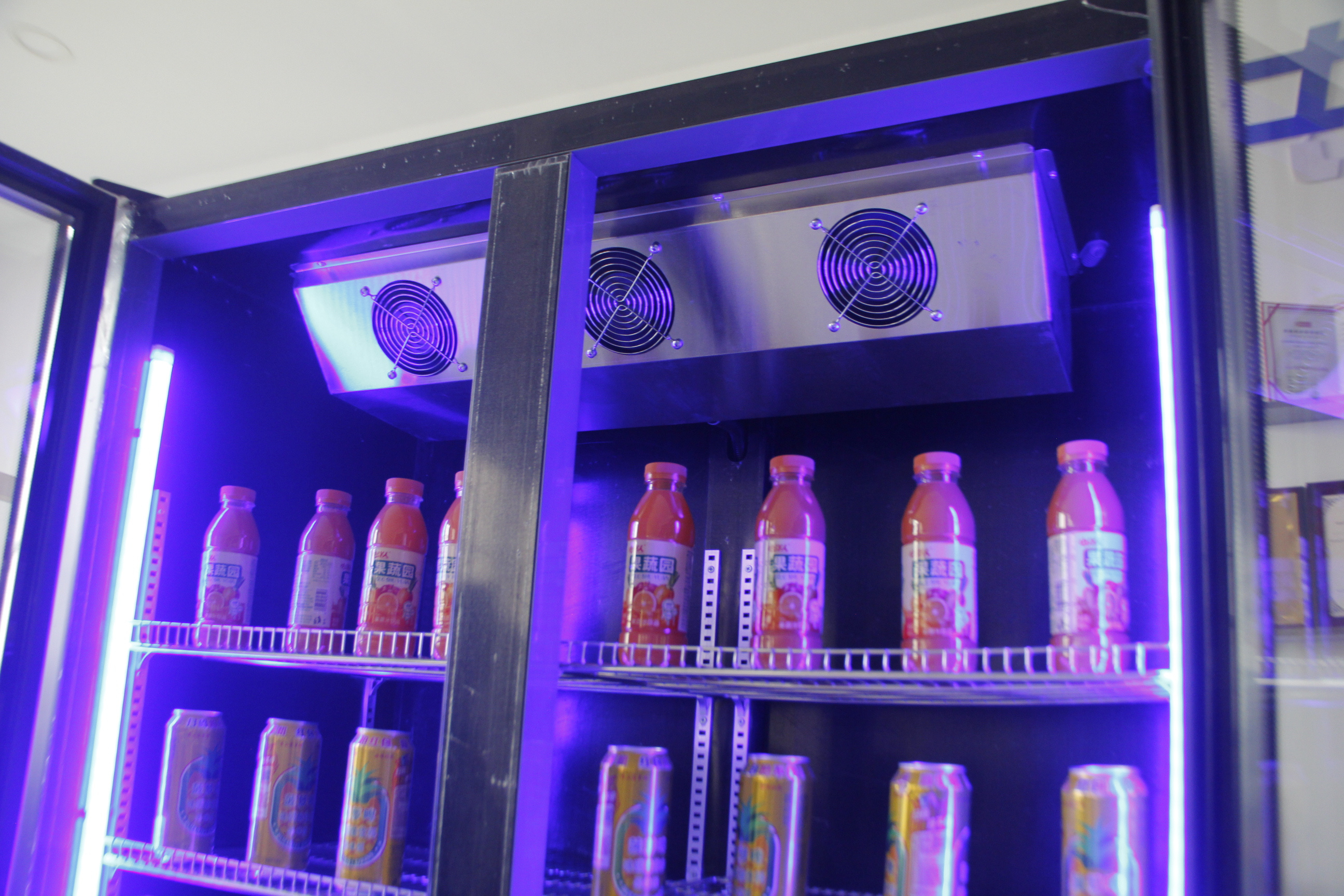 R290a foam blowing lock key Double Door Pepsi wine beverage Cold Drink cooler Display showcase with LED light