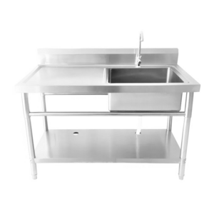 wholesale Stainless Steel 201 304 fish cutting cleaning processing table sink with drain board