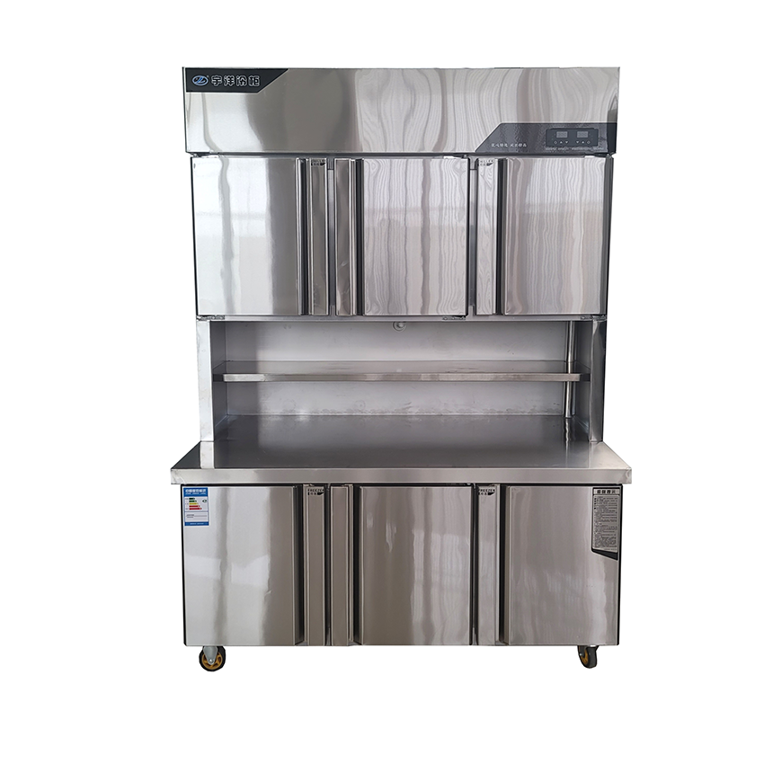 Kitchen stainless steel commercial refrigerator commercial kitchen fruit vegetables meat display freezer