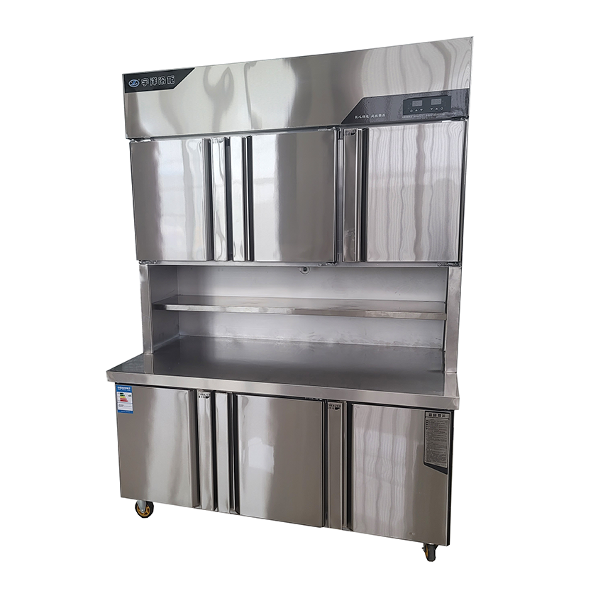 Kitchen stainless steel commercial refrigerator commercial kitchen fruit vegetables meat display freezer