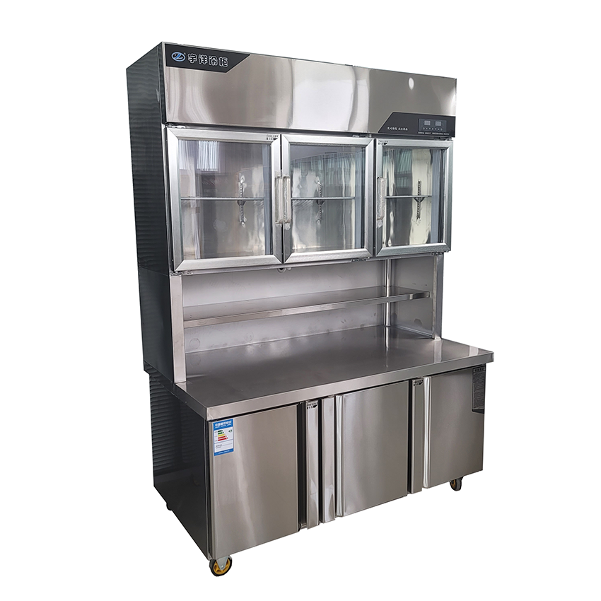 Kitchen stainless steel commercial refrigerator commercial kitchen fruit vegetables meat display freezer