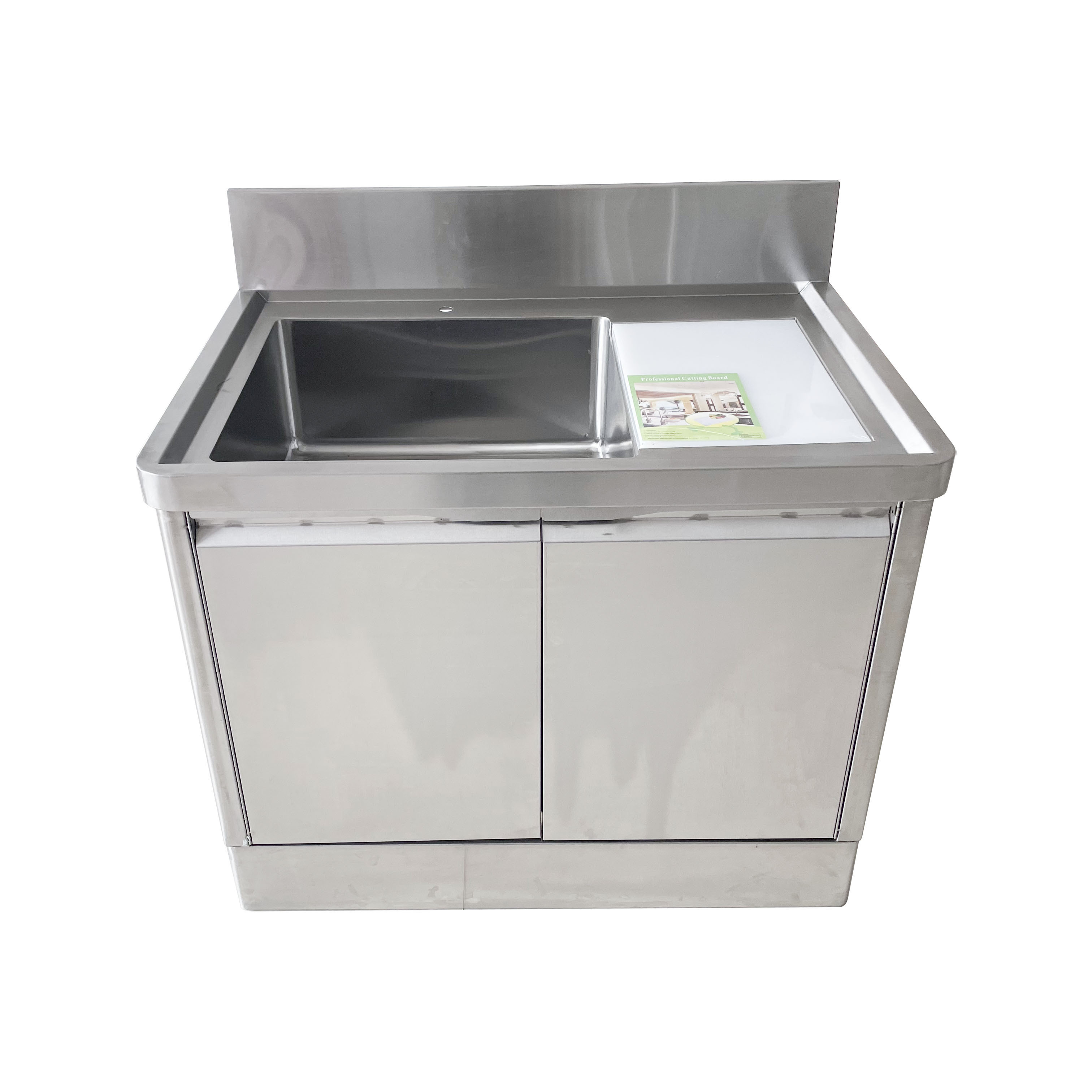 Stainless Steel Kitchen Sink 304 Commercial Sink And Table Stainless Steel With Cutting Board