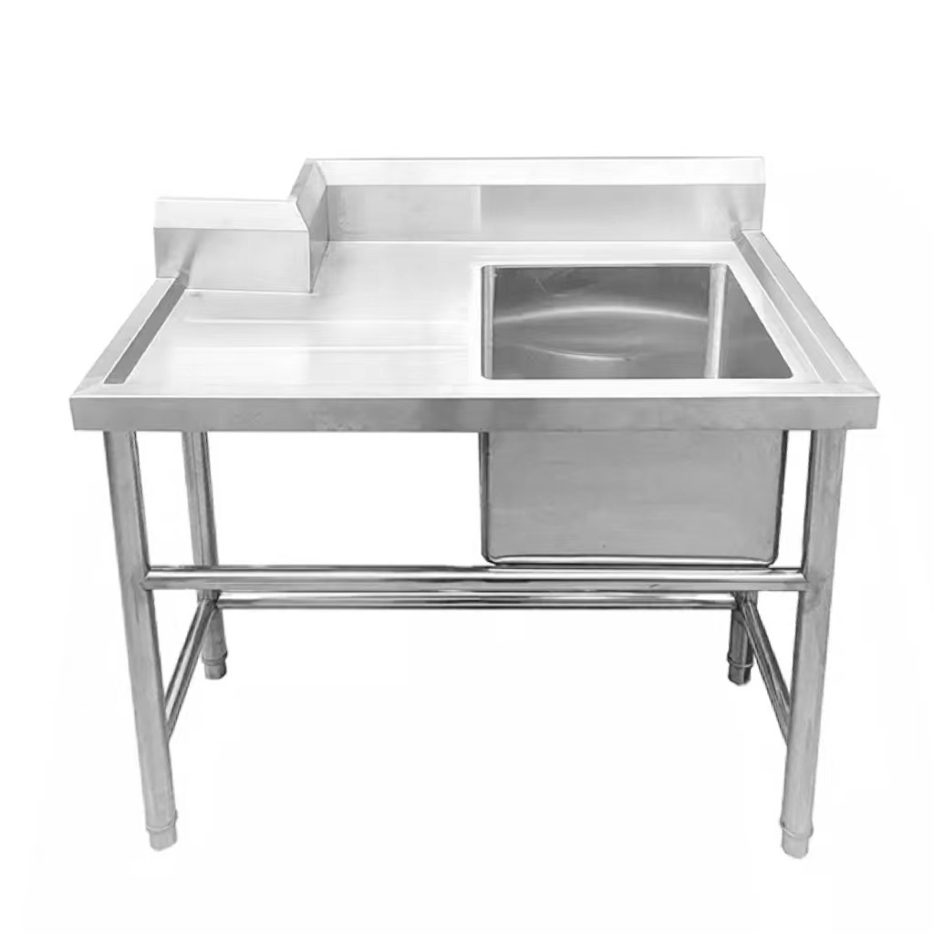 Long Service Time Durable Fish Processing Table Stainless Steel Table Sink