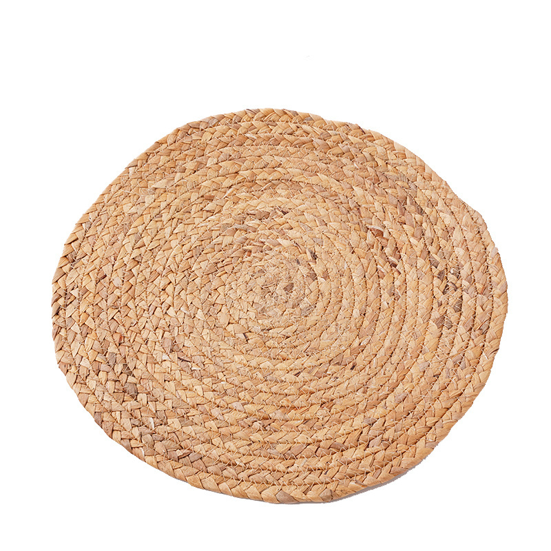 New Arrival Sedge Carpets With Leaf Shape Bohemian Woven Round Rug Rustic Seagrass Flat Woven Rug Doormats For Sale