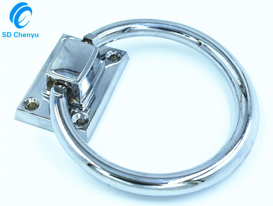 Wholesale Furniture Hardware Modern Shiny Silver Drop Ring  Knocker Puller Handle for Chair