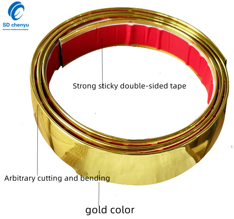 Wholesale 20mm Gold Plastic Self-adhesive Flexible Molding Strip Trim for Furniture