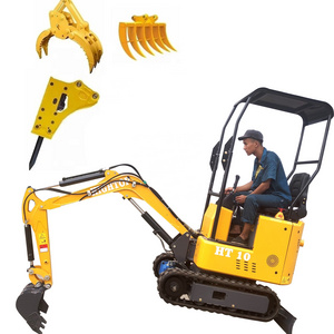 Cheap price 1ton Mini Excavator with 0.025cbm bucket with boom swing flexible boom