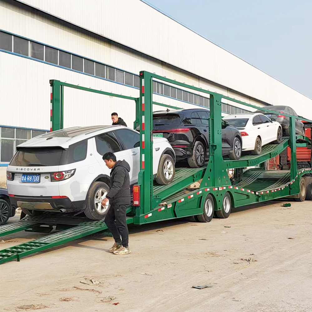 Double Deck Hydraulic Lifting Heavy Duty 4-8 Voiture Transport 2/3/4 Axle Car Carrier Trailers