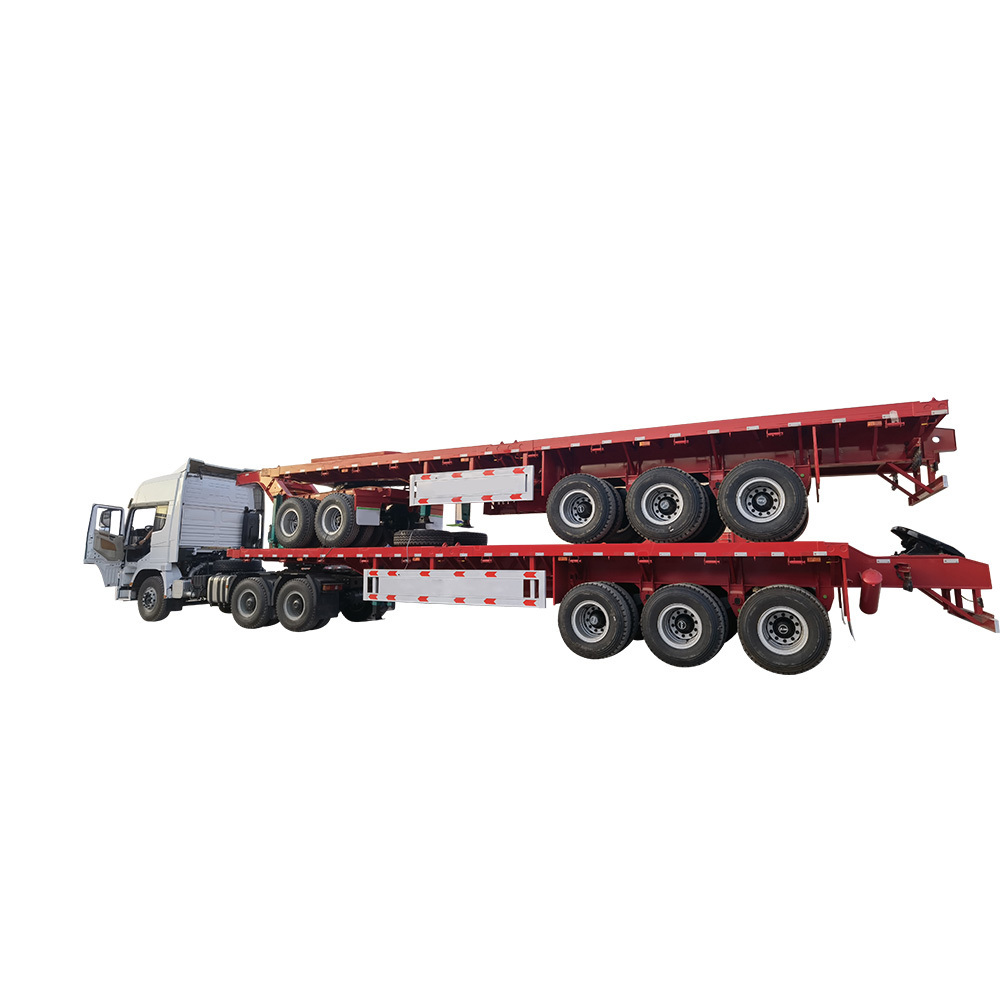 Heavy Duty 3 Axles 40ft 60ton Interlink Super Link Flatbed Semi Trailers Middle Innerlink Trailer