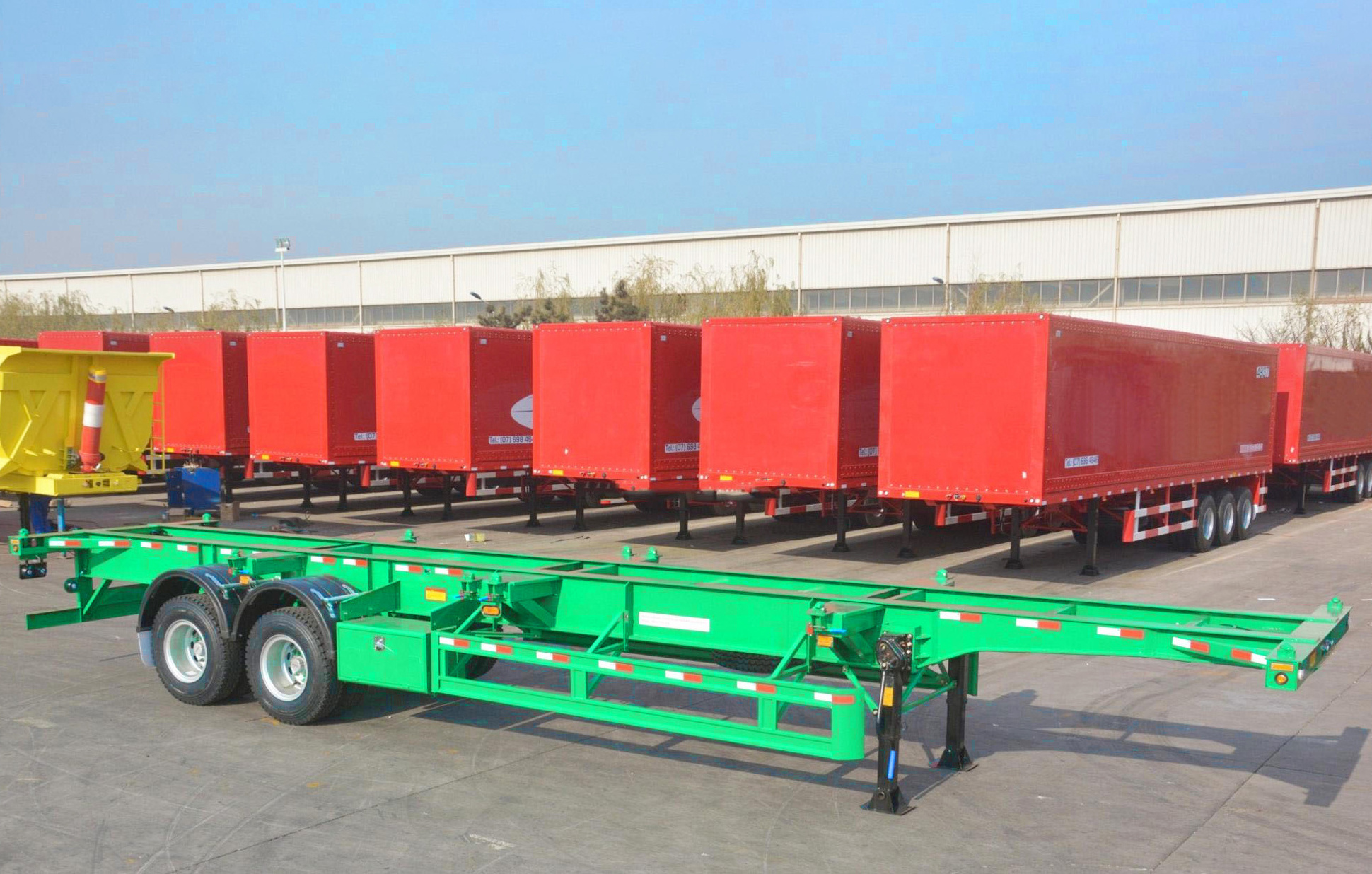 20 Feet 40 Feet Extended Container Chassis Sale 3 Axles Container Trailer Skeleton Semi Trailer Truck