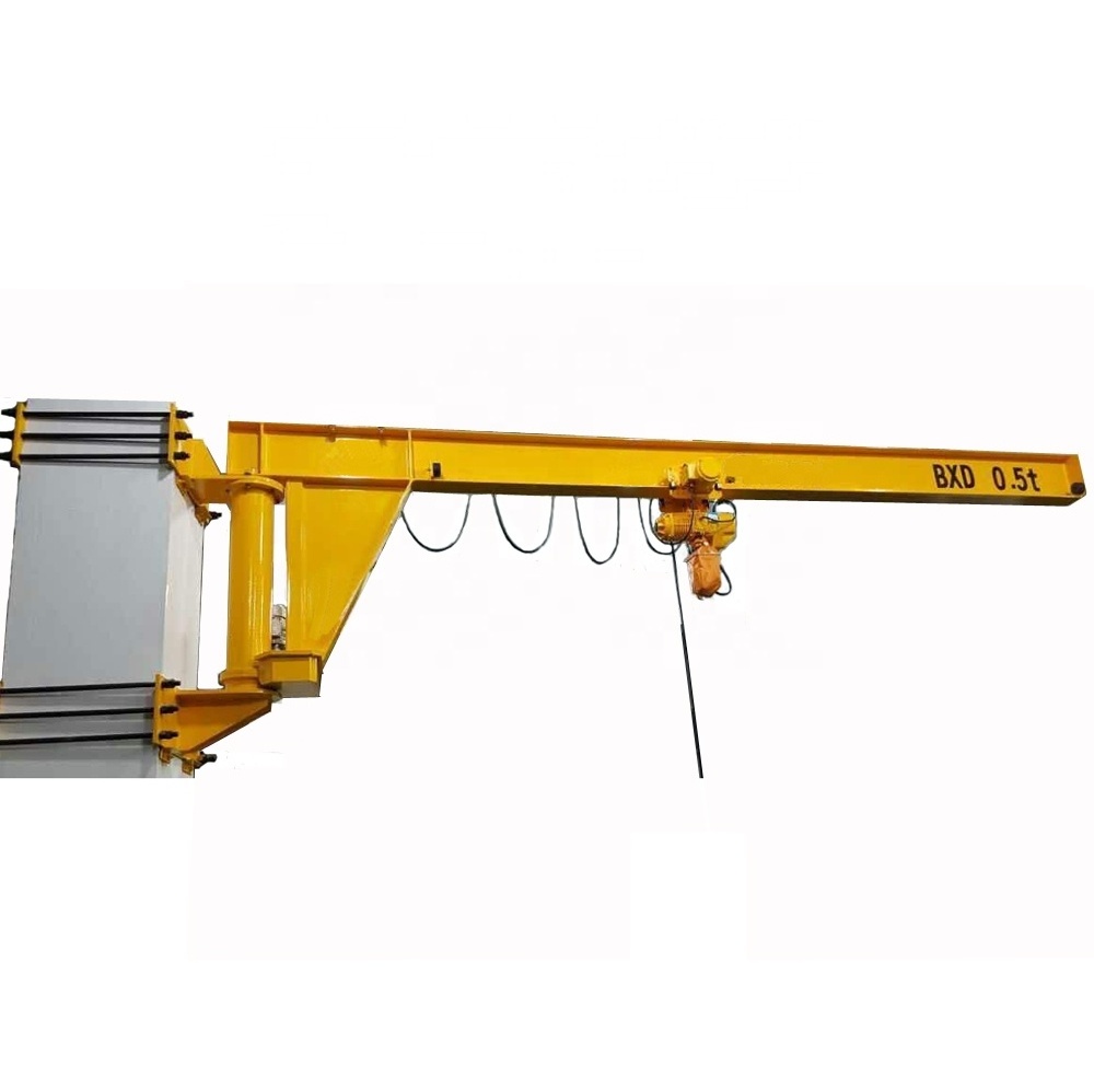 Hot Sale 180 Degree Rotating 500KG 1 Ton 3 Ton 5 Ton Swing Arm Wall Mounted Traveling Jib Cantilever Crane with Electric Hoist