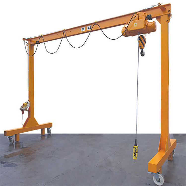 Portal Type Small Gantry Crane Frame 1ton with Mobile End Truck 1500kg 8m Easy Operated Girder Gantry Crane Electric Hoist 2-8m