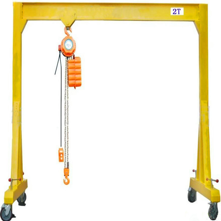 Portal Type Small Gantry Crane Frame 1ton with Mobile End Truck 1500kg 8m Easy Operated Girder Gantry Crane Electric Hoist 2-8m