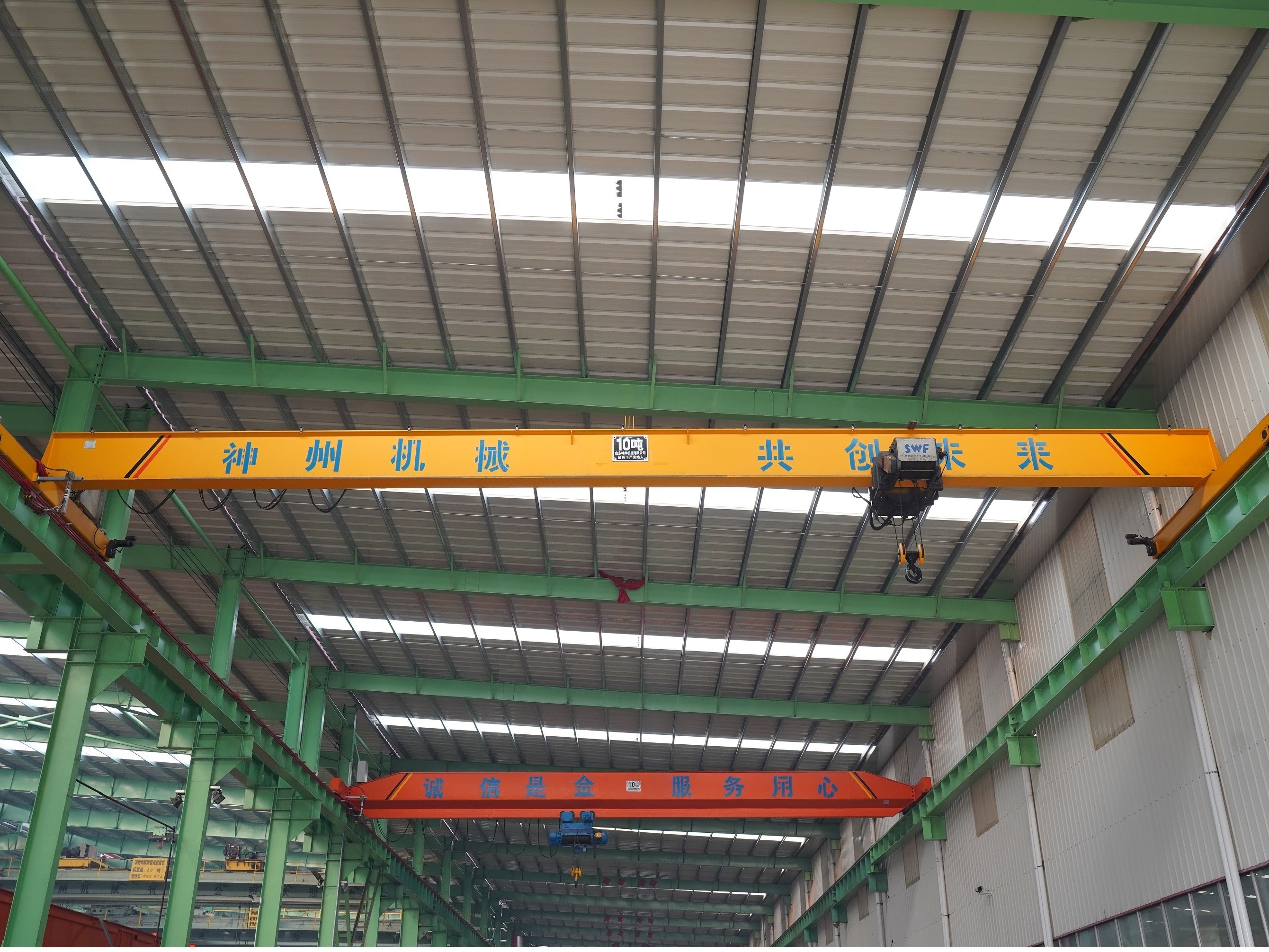 Euro design remote control 10 ton electric single beam overhead bridge travelling crane