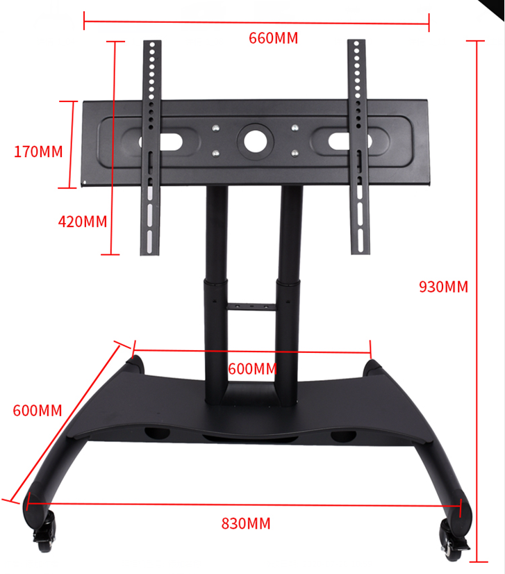 triple tv mount for pole wheels lowest smart electric for gazebo on gondola charm tech drop dow with tempered glass base