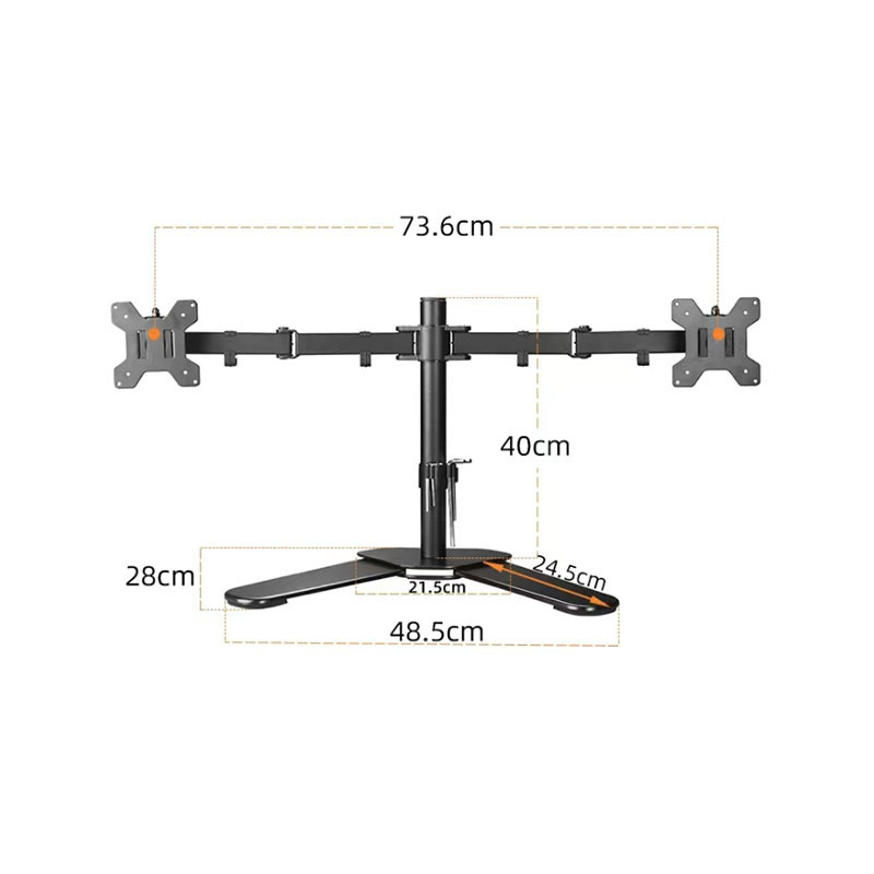 aluminium wall mounted bracket patient monitor video tv stand mount bracket 120 degrees swivel 2x2 video wall rotation removable