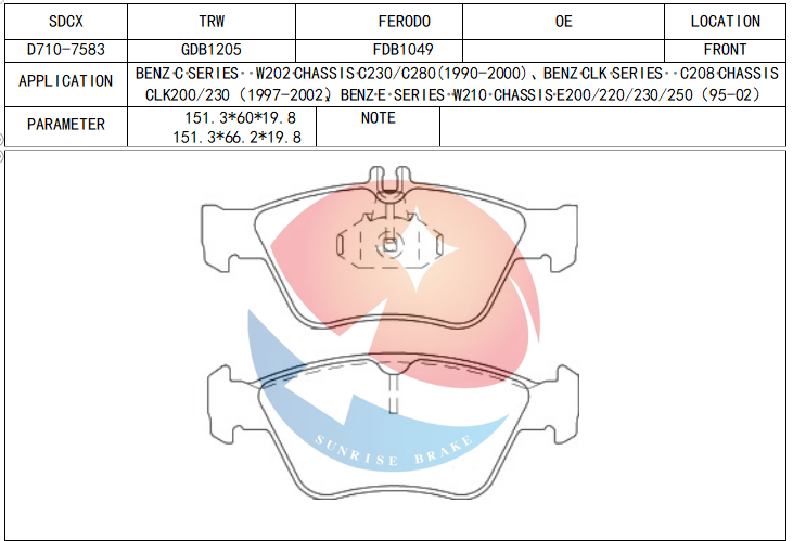 SDCX D710 Auto Brake Pads High Quality Brake Pad Factory High Humidity High Powered OEM ODM Available