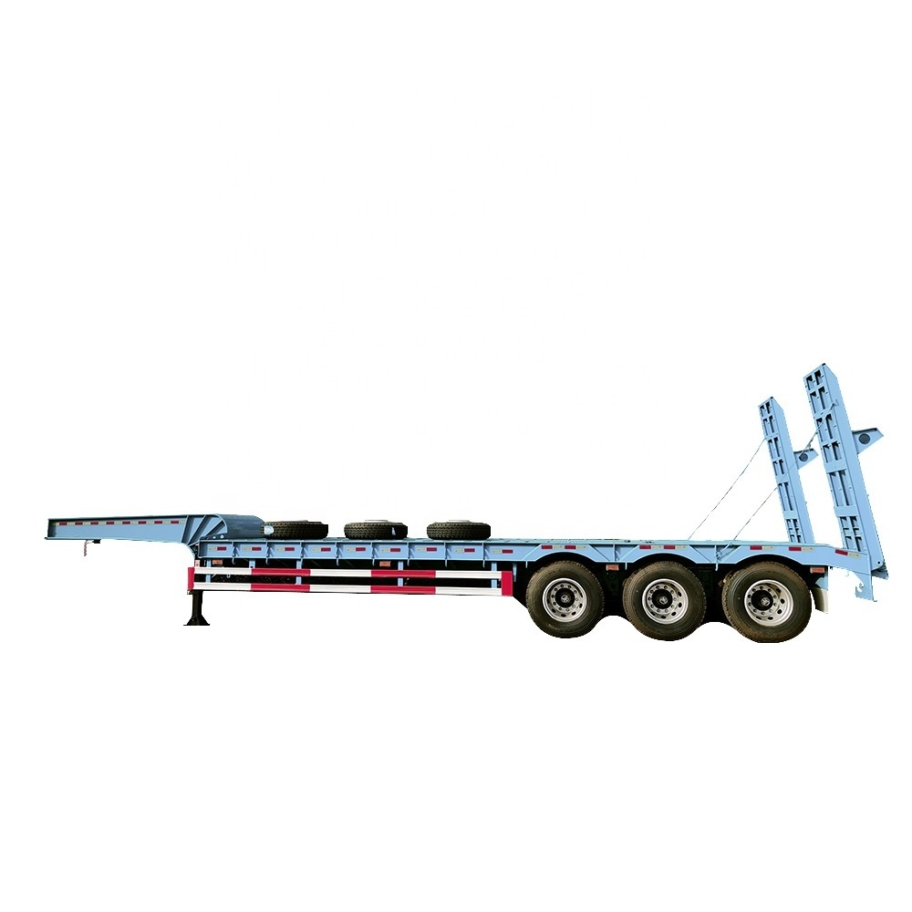 The High Quality 40 FT 3 Axle Low Bed Semi Trailer Transport Heavy Vehicles and Other Heavy Goods Low Bed Semi Trailer