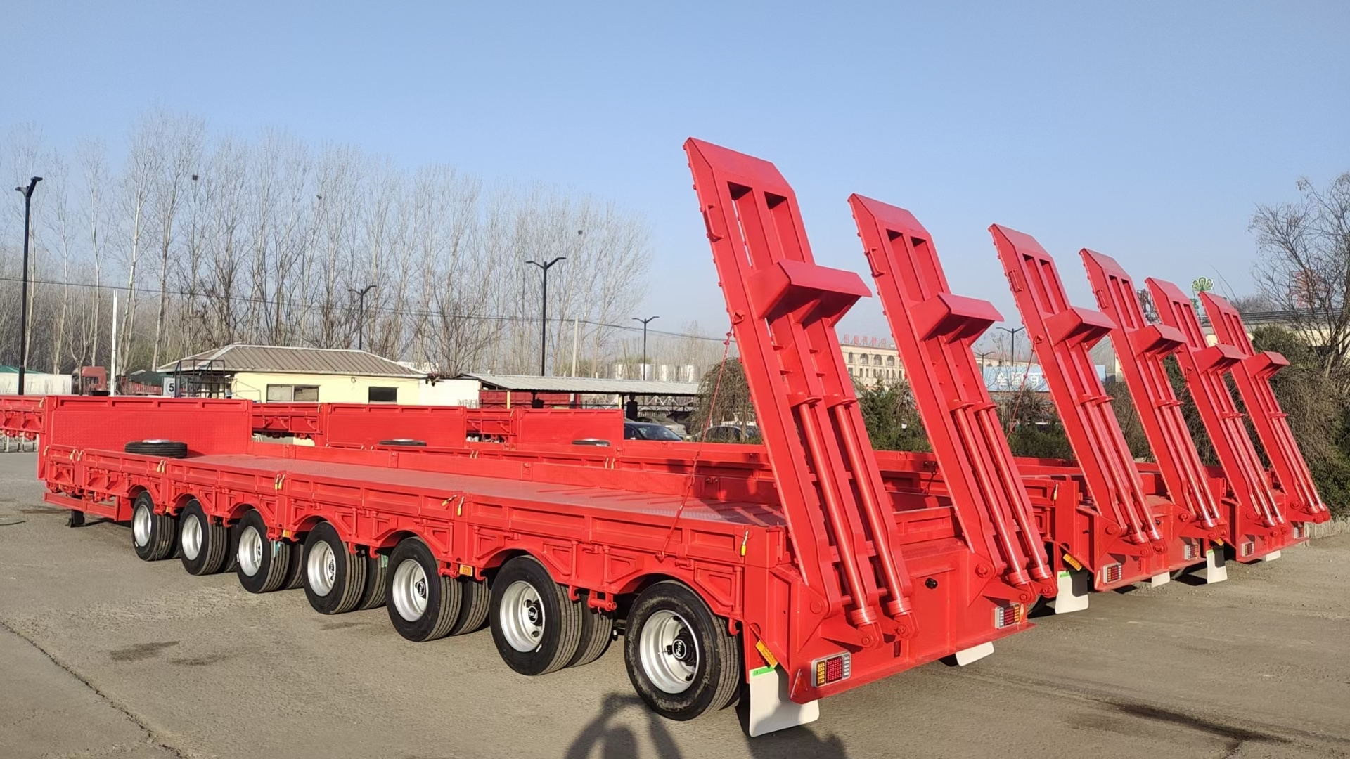 Customized transportation Excavator Lowbed  Semi Trailer 3 4 Axle 50 100 Ton Gooseneck Lowboy Lowbed  Semi Trailer