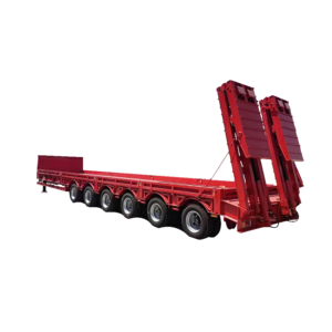 High Quality 5 Axles 60 Ton Low Bed Semi Trailer Transport Heavy Duty Low Flat Bed Semi Trailer