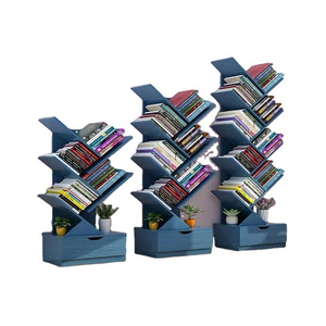 Wholesale Office Wood bookshelf Kid Portable Tree Book Shelf Storage Bookcase Wooden Shelf Storage Holders Racks