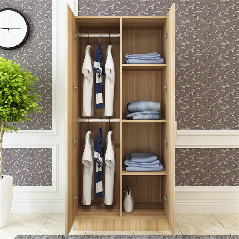 Wardrobe double door simple modern wooden household economic wardrobe two door assembled coat