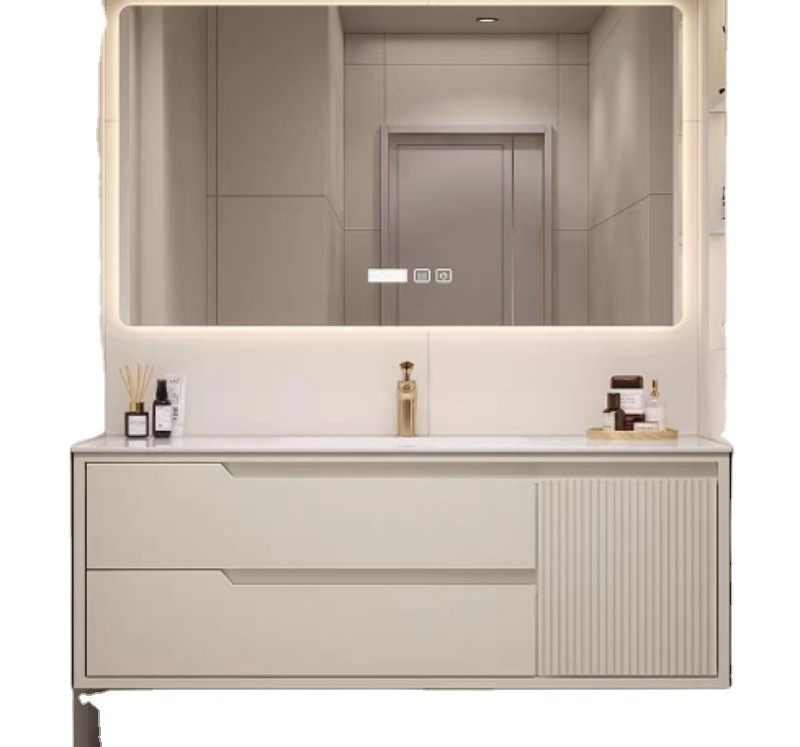 mdf bathroom vanity with waterproof mirror cabinet  basin narrow bathroom cabinet  double shenzhen