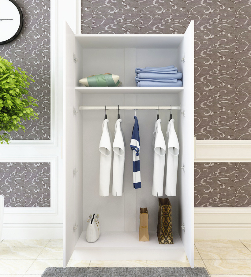 Wardrobe double door simple modern wooden household economic wardrobe two door assembled coat