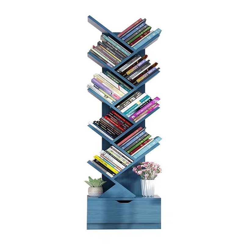 Wholesale Office Wood bookshelf Kid Portable Tree Book Shelf Storage Bookcase Wooden Shelf Storage Holders Racks