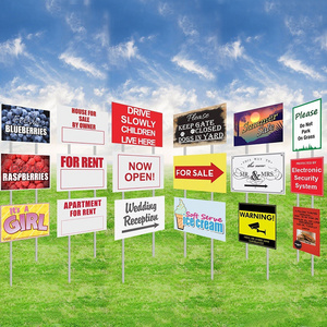 4mm 5mm can be customized 18x24 corrugated Pp board yard signs lawn signs with h piles