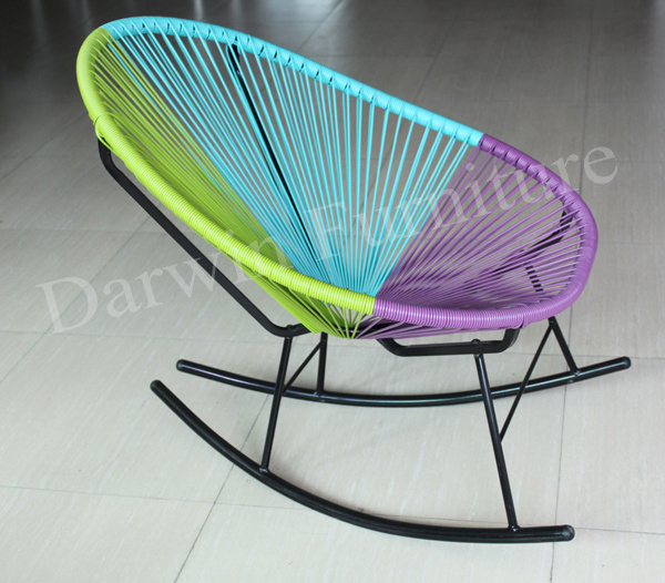 garden outdoor furniture rocking acapulco chair pe rattan patio chair coffee table set