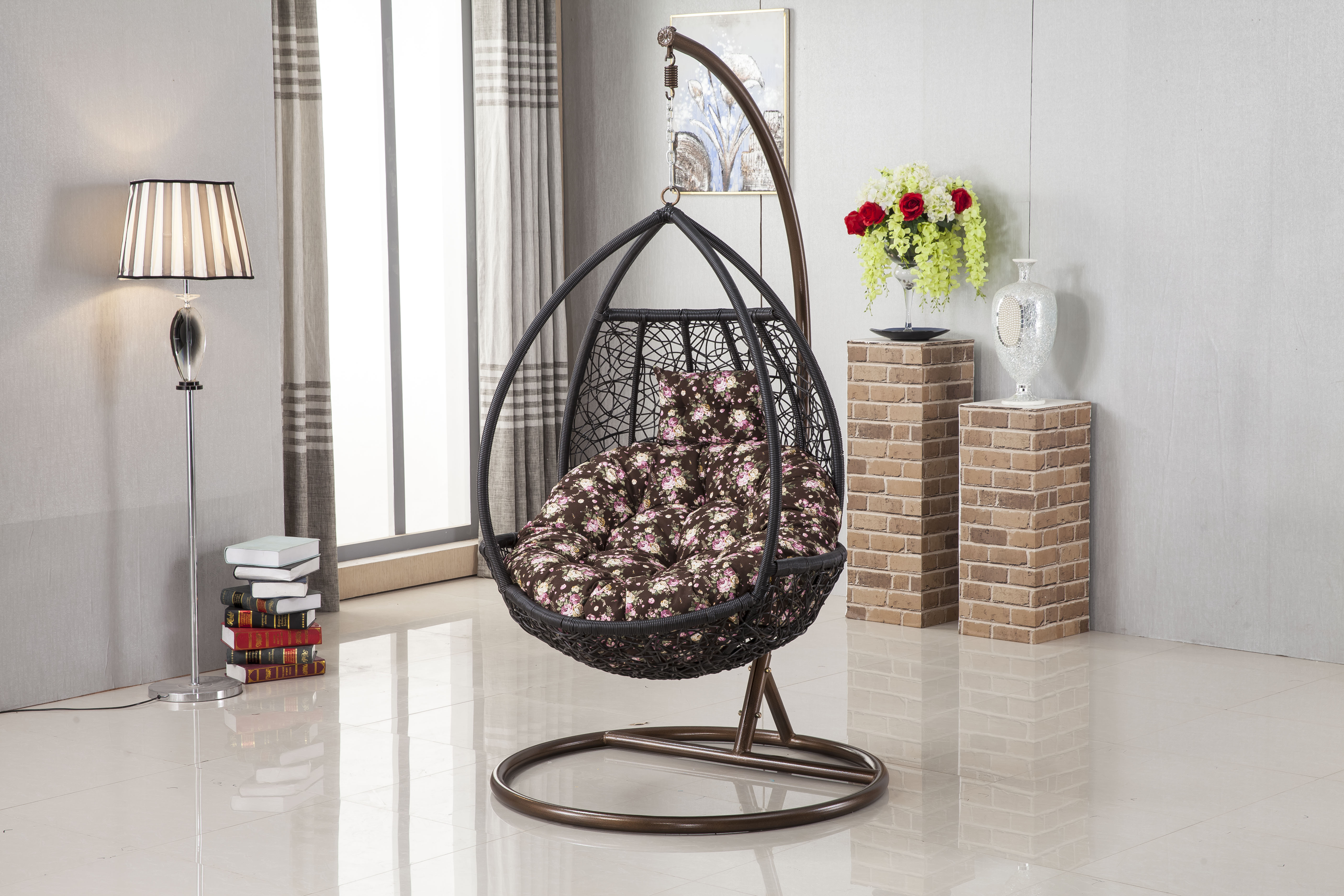 cheap price patio swing egg chairs for sale rattan heavy duty garden swing seat with stand outdoor hanging