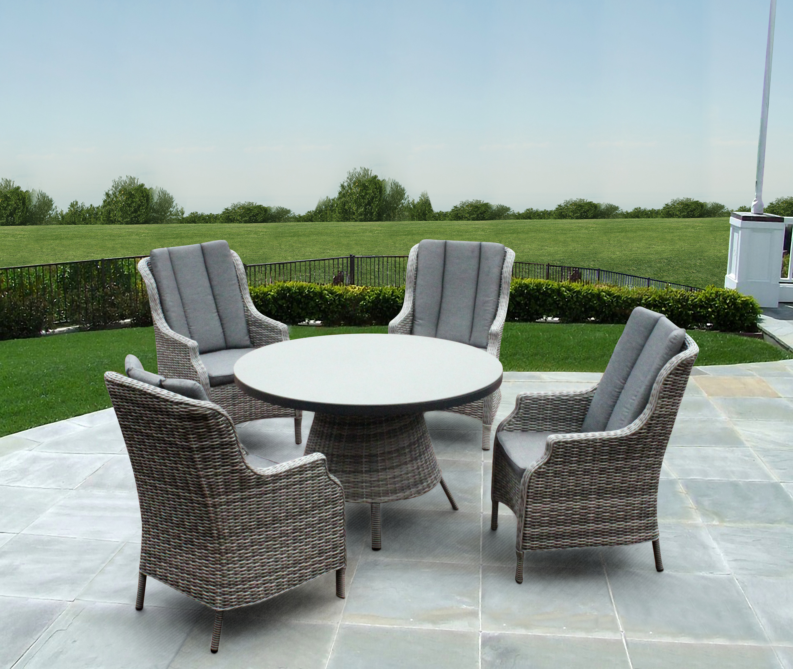 Rattan woven patio high end outdoor table set wicker restaurant garden table and chair set furniture