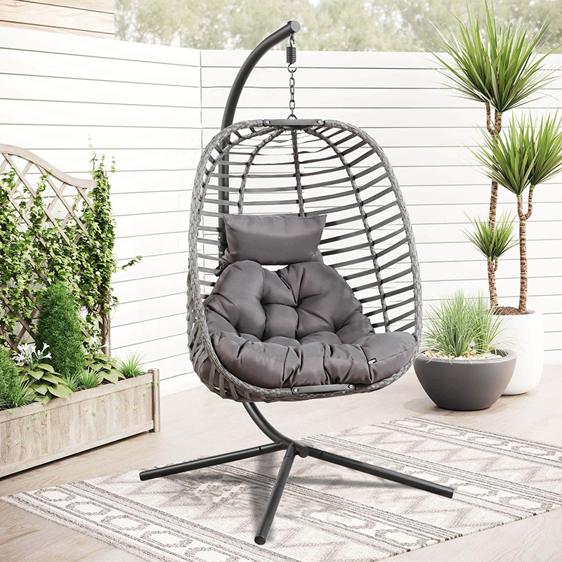 high quality KD rattan cheapest hanging egg chair hammock swing for adults patio furniture