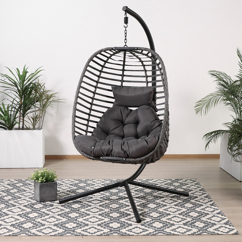 high quality KD rattan cheapest hanging egg chair hammock swing for adults patio furniture