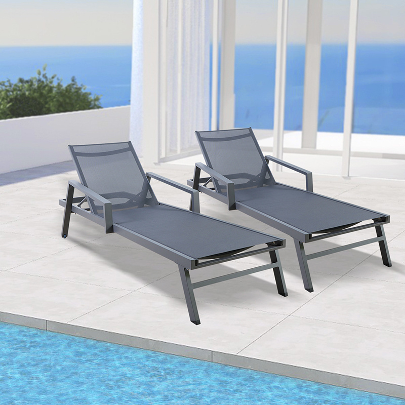 lounge outdoor sun lounger beach lounger chairs Two in One Folding Chair and Folding Bed with Mesh Pad