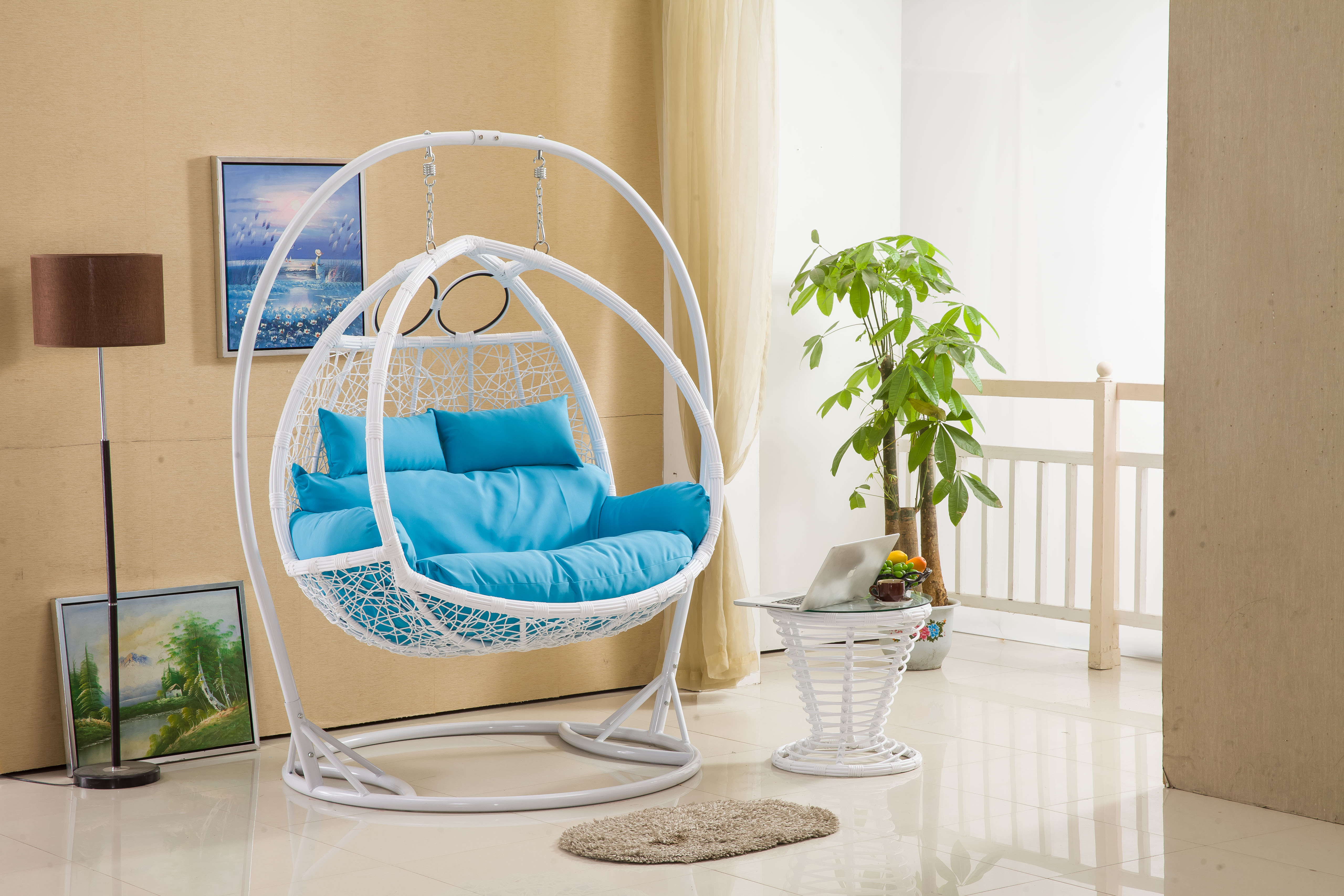 luxury garden swinging seat outdoor swing chairs for adults hanging pod chair with stand